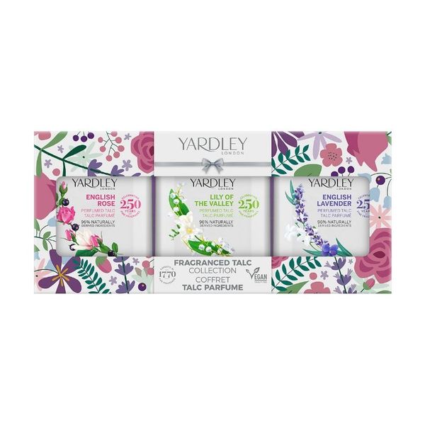 Yardley Traditional Talc Trio Set (English Lavender, English Rose, Lily of the Valley 3x50gr)